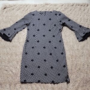 Talbots Black and White Houndstooth Dress Sz 8p